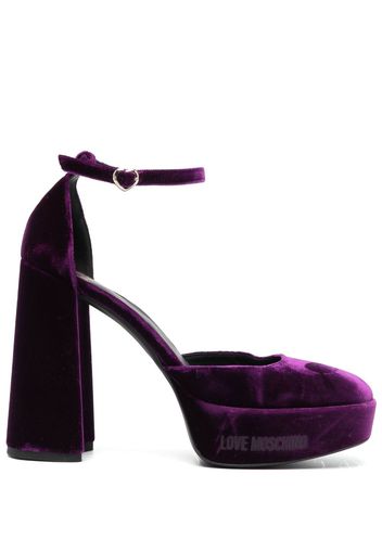 Love Moschino Mules aus Wildleder 130mm - Violett