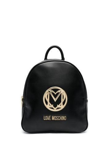 Love Moschino medium logo-plaque backpack - Schwarz