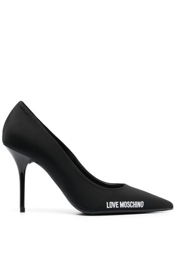 Love Moschino 100mm logo-print leather pumps - Schwarz