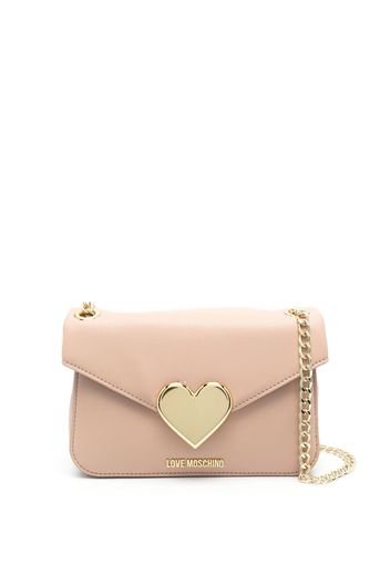 Love Moschino heart-plaque shoulder bag - Nude