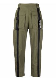 Love Moschino flap-pockets cotton-blend parachute trousers - Grün