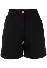 Love Moschino logo-patch denim shorts - Schwarz