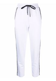 Love Moschino logo-tape drawstring track pants - Weiß