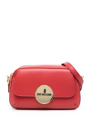 Love Moschino Satchel-Tasche mit Logo-Schild - Rot