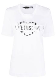 Love Moschino T-Shirt mit rundem Ausschnitt - Weiß