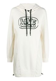 Love Moschino logo-print hooded dress - Weiß