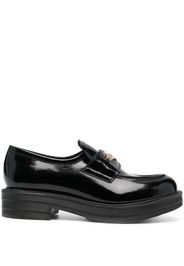 Love Moschino Loafer mit Logo-Schild - Schwarz