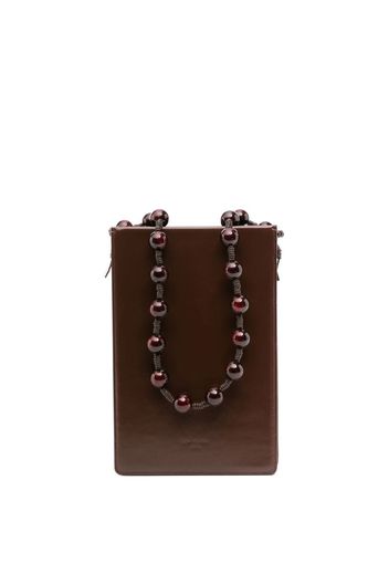 Low Classic beaded top handle leather shoulder bag - Braun