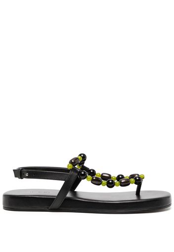 Low Classic bead-detail open-toe sandals - Schwarz