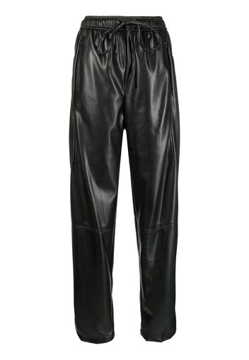 Low Classic faux-leather drawstring trousers - Schwarz