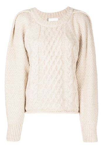 Low Classic cable-knit crewneck jumper - Nude