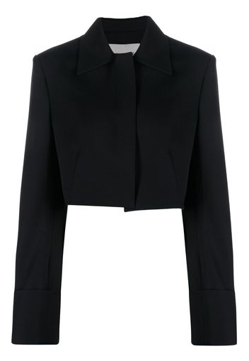 Low Classic cropped concealed-front jacket - Blau