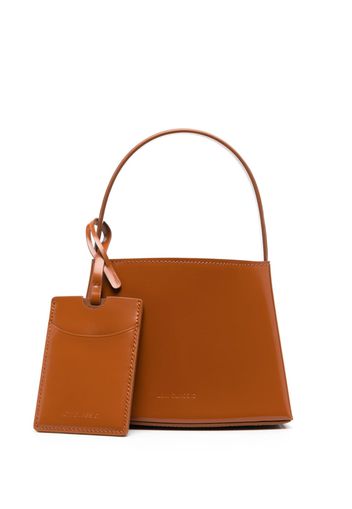 Low Classic mini embossed-logo curve tote bag - Braun