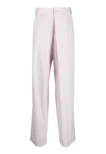 Low Classic pleat-detail cotton tailored trousers - Violett