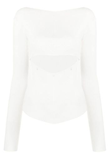 Low Classic cut-out detail long-sleeve top - Weiß