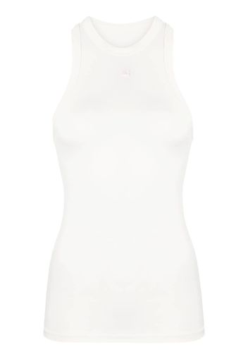 Low Classic embroidered-logo sleeveless top - Weiß