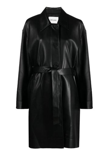 Low Classic belted faux-leather trenchcoat - Schwarz