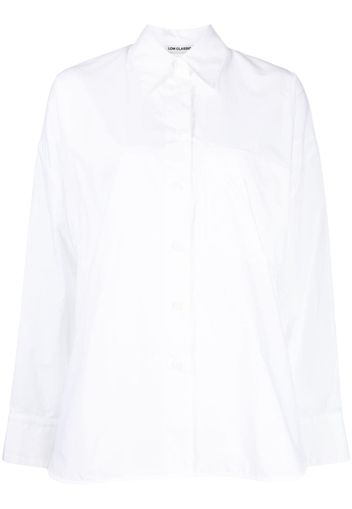 Low Classic straight-point collar cotton shirt - Weiß