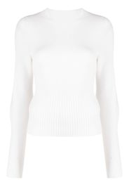 Low Classic Gerippter Pullover - Weiß
