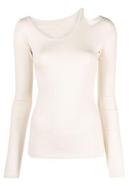 Low Classic Curve Hole long-sleeve T-shirt - Nude