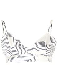 Low Classic stripe-pattern sports bra - Weiß