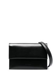 Low Classic foldover top leather bag - Schwarz