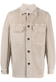 LUIGI BIANCHI MANTOVA button-up corduroy shirt jacket - Nude