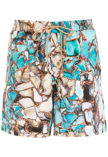 Lygia & Nanny Gil Badeshorts mit Edelstein-Print - Blau