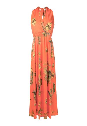 Lygia & Nanny Neckholder-Kleid mit Blumen-Print - Orange