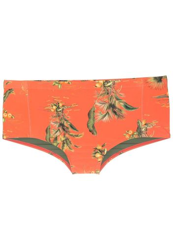 Lygia & Nanny Badehose mit Blatt-Print - Orange