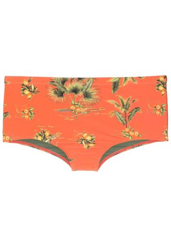 Lygia & Nanny Badehose mit Blatt-Print - Orange