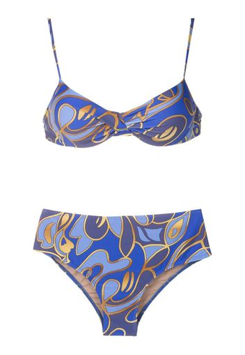 Lygia & Nanny Bikini mit grafischem Print - Blau