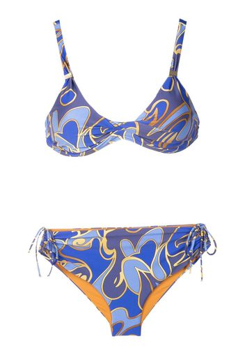 Lygia & Nanny Bikini mit grafischem Print - Blau