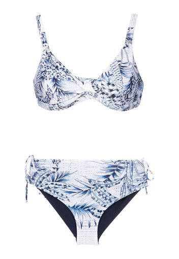 Lygia & Nanny Bikini mit Palmen-Print - Blau