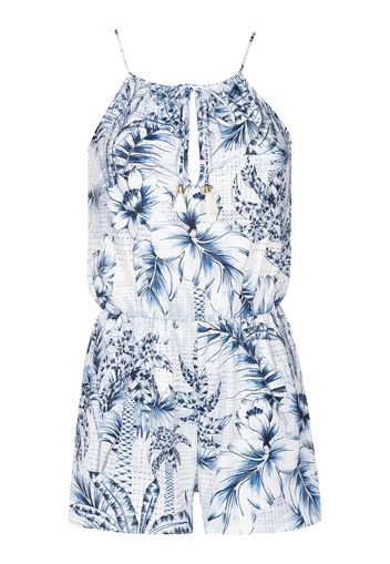 Lygia & Nanny Playsuit aus Seide mit grafischem Print - Blau