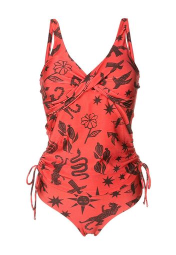 Lygia & Nanny Bruma printed tankini top - Braun