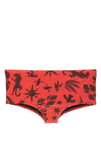 Lygia & Nanny Badehose mit Copacabana-Print - Braun