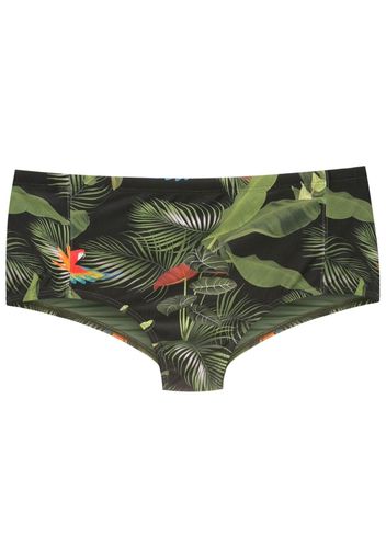 Lygia & Nanny Badehose mit Blatt-Print - Schwarz