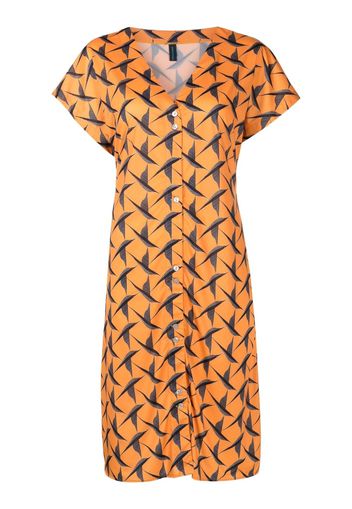 Lygia & Nanny Midikleid mit Vogel-Print - Orange