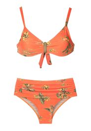 Lygia & Nanny Bikinihöschen mit Blumen-Print - Orange