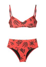 Lygia & Nanny Veronica printed bikini set - Braun