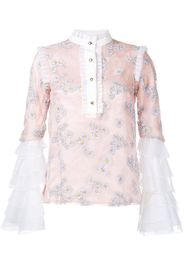Macgraw Seidenbluse mit Blumen-Print - Rosa