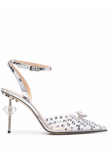 MACH & MACH crystal-embellished stiletto pumps - Silber