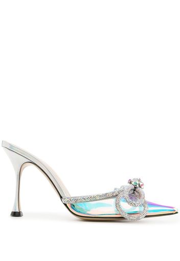 MACH & MACH double-bow crystal-embellished mules - Silber