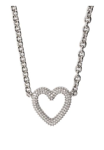 MACH & MACH heart-shape crystal-embellished necklace - Silber