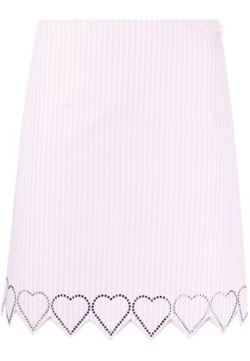 MACH & MACH embellished heart-trim mini skirt - Rosa