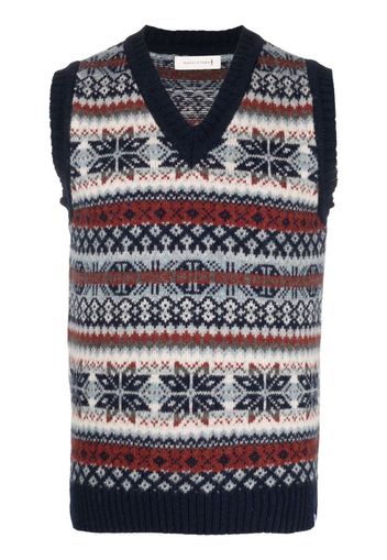 Mackintosh Burn Tank Pullunder mit Fair-Isle-Muster - Blau