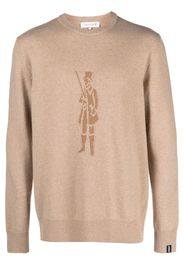 Mackintosh logo-intarsia merino wool-blend jumper - Nude