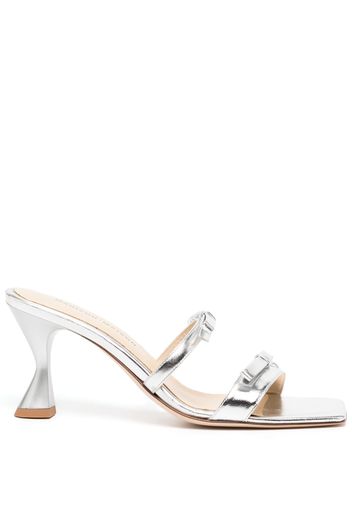 Madison.Maison 80mm metallic bow-detail sandals - Silber