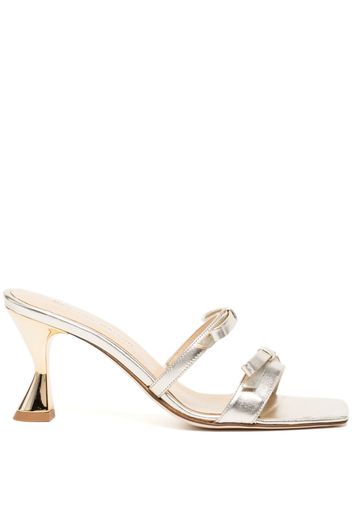 Madison.Maison 80mm metallic bow-detail sandals - Silber